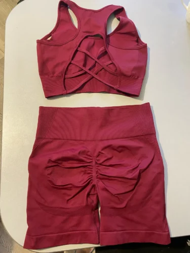 2 Pcs Shortswear Fitness Sleeveless Workout Suit photo review