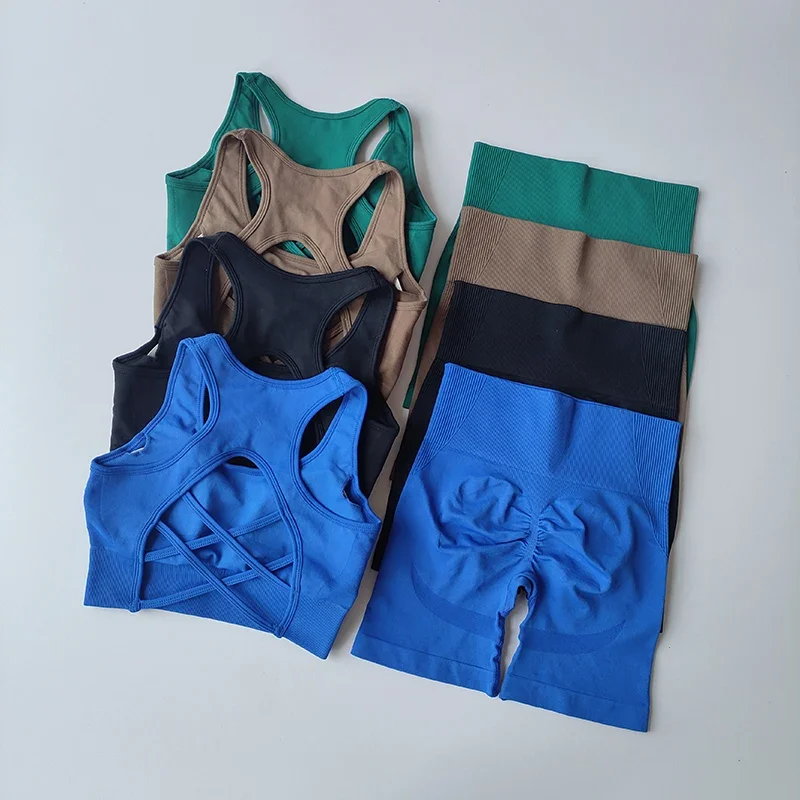 2 Pcs Shortswear Fitness Sleeveless Workout Suit - Image 3